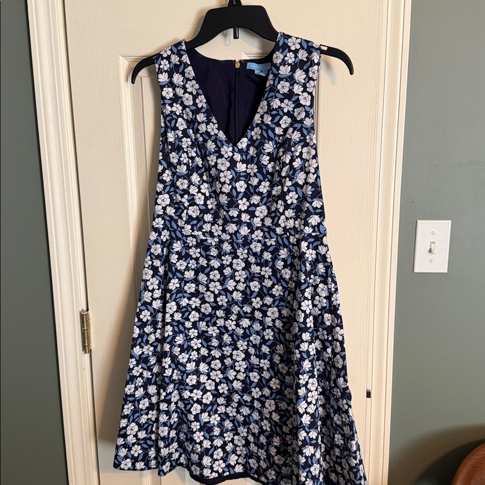 Draper James Navy and White Floral Mini Dress